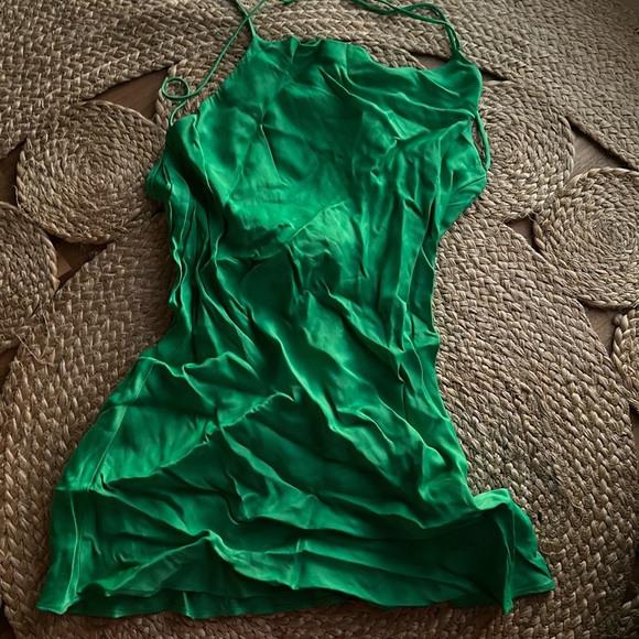 Green silk mini dress from Zara - Picture 1 of 1